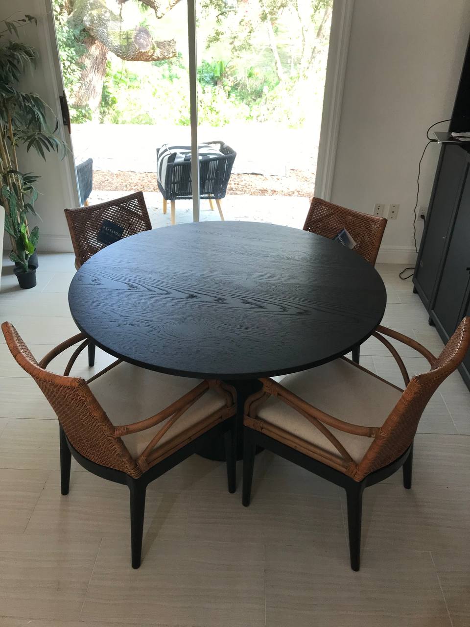 Furniture being assembled inside a home
